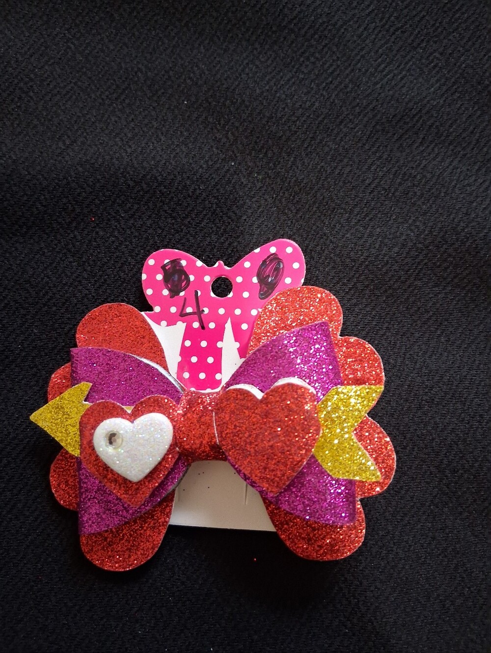 Kids Glitter Heart Bow Hair Clips